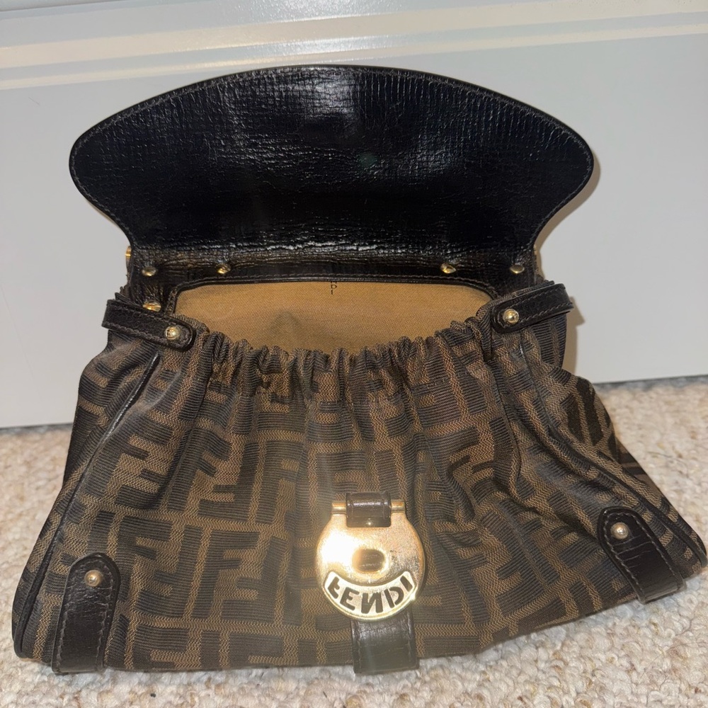 Fendi Brown and Black Satchel with Iconic Monogram - Picture 4 of 11